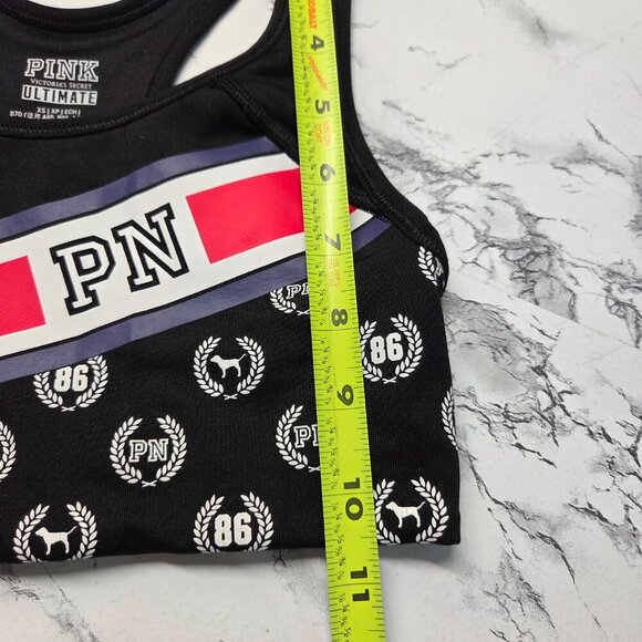 PINK Victoria's Secret Ultimate Extra Small Black Pink Racerback Sports Bra - Picture 7 of 7